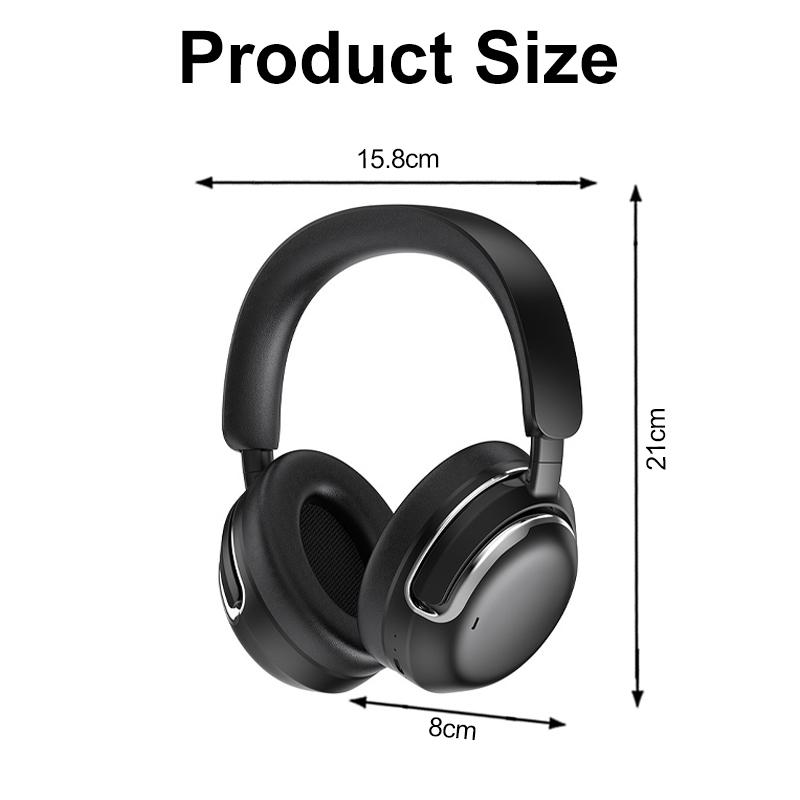 ANC Wireless Headset Bluetooth 5.4 Headphone 25dB Deep Noise Canceling Hi-Fi Audio Earphone Over Ear Adjustable Zero Pressure Head Wrap Earmuffs