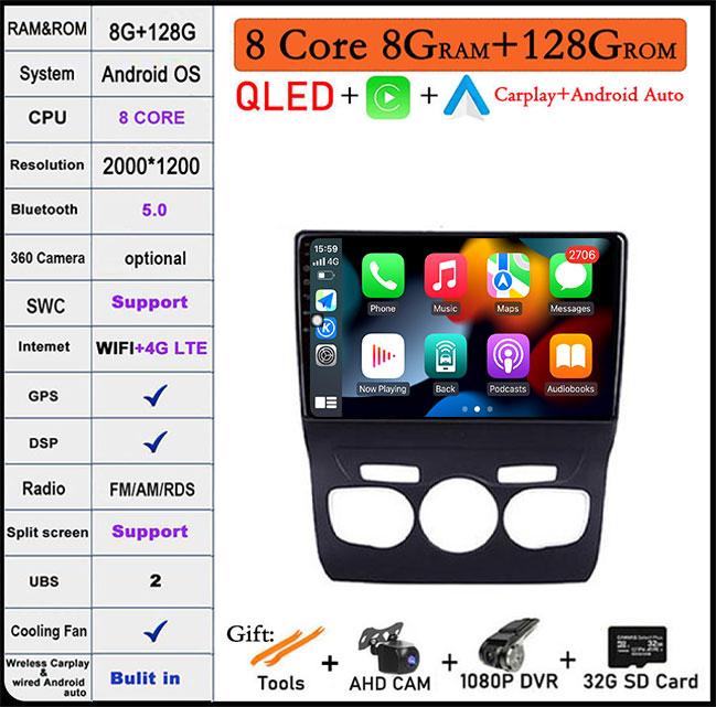 10.1'' Android 14 For Citroen C4 C4L DS4 2013 - 2016 Car Acesssories Navigation GPS Car Radio Multimedia Video Player 4G LTE