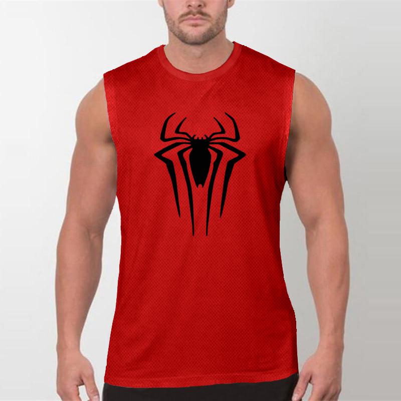 

Summer Round Neck 3D Spider Pattern Printed Top Fashionable Casual Sleeveless Vest Men s T-shirts 6XL помаранчевий