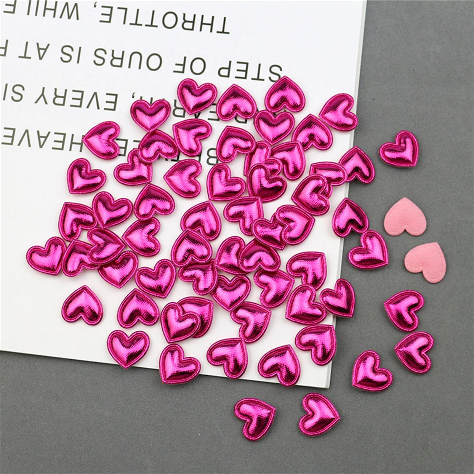 

100Pcs 1.7*1.6CM Heart Pu Padded Patches Appliques For Clothes Hats Hairpin Ornament Accessories DIY Craft Embarrassment One Size