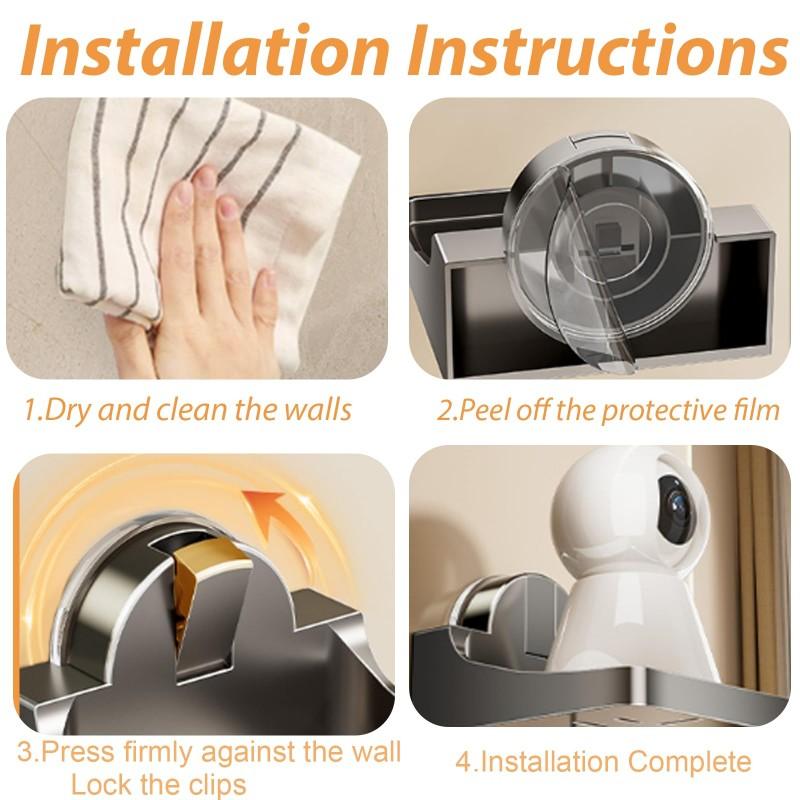 Camera Wall-Mounted Punch-Free Stand Strong Load-bearing Security Surveillance Simple Installation Storage Rack Bracket