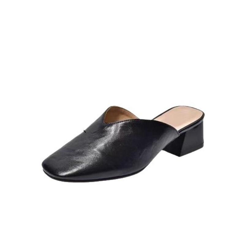 Okrągłe, Miękkie, Retro, Luźne Wsuwane Buty dla Kobiet, Nowy Styl, Sandały na Grubej Podeszwie