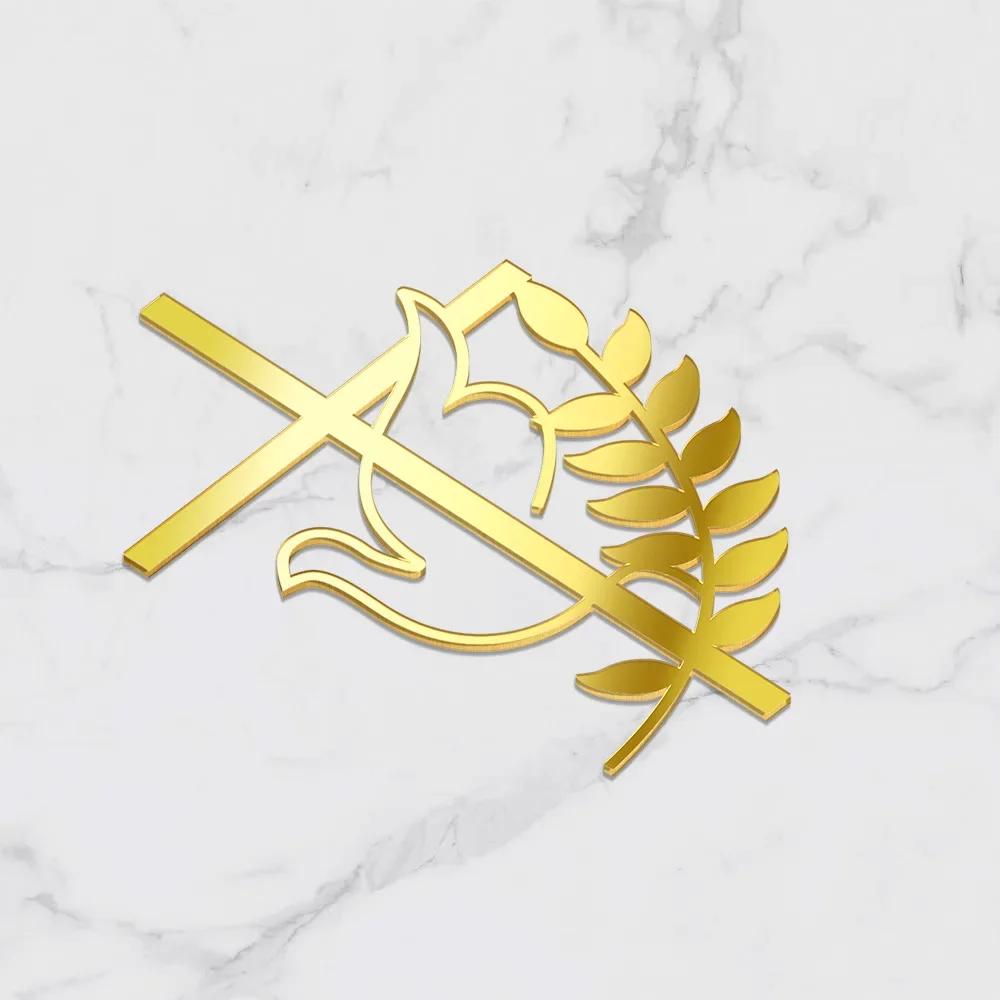 New Cross Barış Güvercini Akrilik Dekorasyon Ekleri Bebek Komünyonu Vaftiz Partisi Dekorasyonu Pasta Ekleri