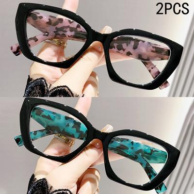 2/4PCS Presbyopia Glasses Retro Leopard Print Bag Fashionable Cross-border Eyewear Stylish European American