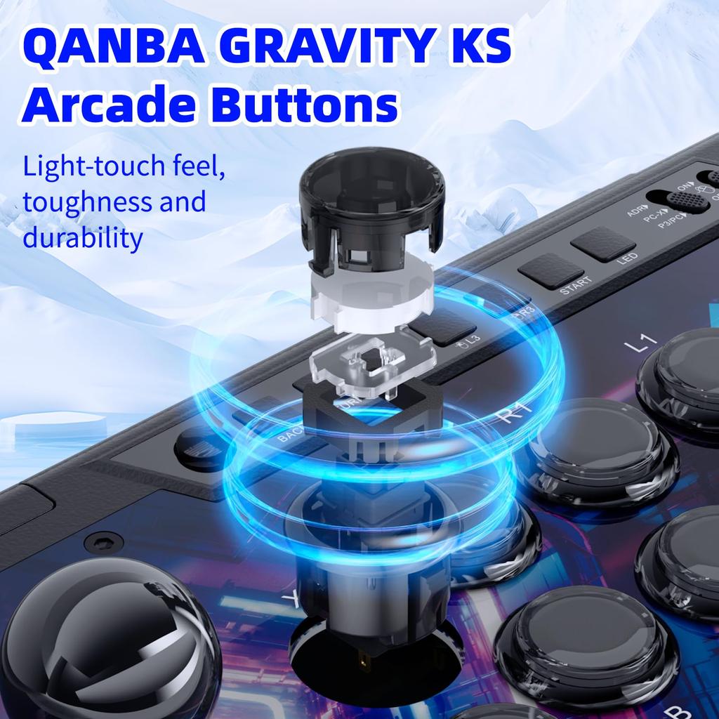 Qanba Q3 Silent Obsidian Arcade Joystick ME Multifunction Edition Qanba Q3 Silent Obsidian Arcade Joystick ME Multifunction Edition Gravity Mechanical
