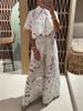 2025 Summer Elegant Lace Hollowed-Out Shirt and Long Pants Set