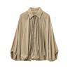 Women's Jacket Oversized Streetwear Casual Sleeve Lapel Collar Zip Front Pleated Shirts