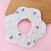 Class A Pure Cotton Gauze Baby Bibs Newborn Anti Spit Up Side Open 360 Degree Petal Shape Large Size Baby Drool Bibs