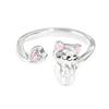 [Pink Meow Ring] Kitten Cat Claw Cartoon Cute Opening Ring Pink Zircon Stacked Wearing Girlfriend Ring Woman