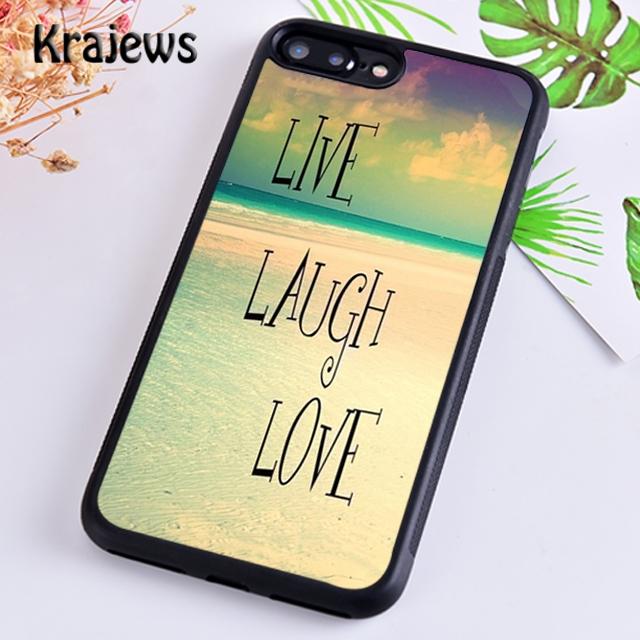 Krajews Live Laugh Love Quotes Phone Case Cover For iPhone 17 Air 16 15 14 plus 11 12 13 pro max coque Fundas