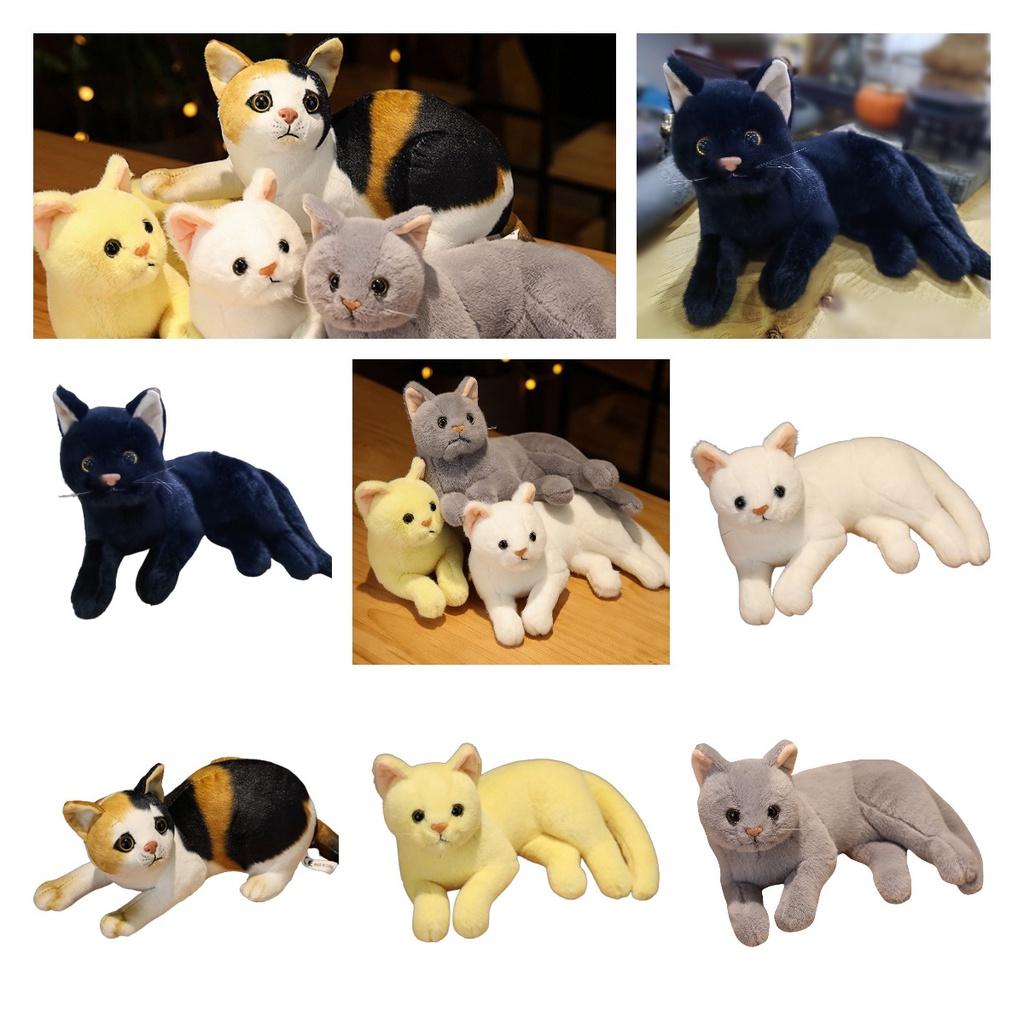 31cm Realistic Plush Cat Doll Soft Stuffed Kitten Toy In Pure Grey White Yellow And More For Kids' Pet Collection