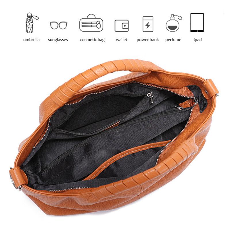 100% Genuine Leather Women's Bag Luxury Designer Large Capactiy Shoulder Bag Women Handbags Versatile Cowhide Crossbody Bags
