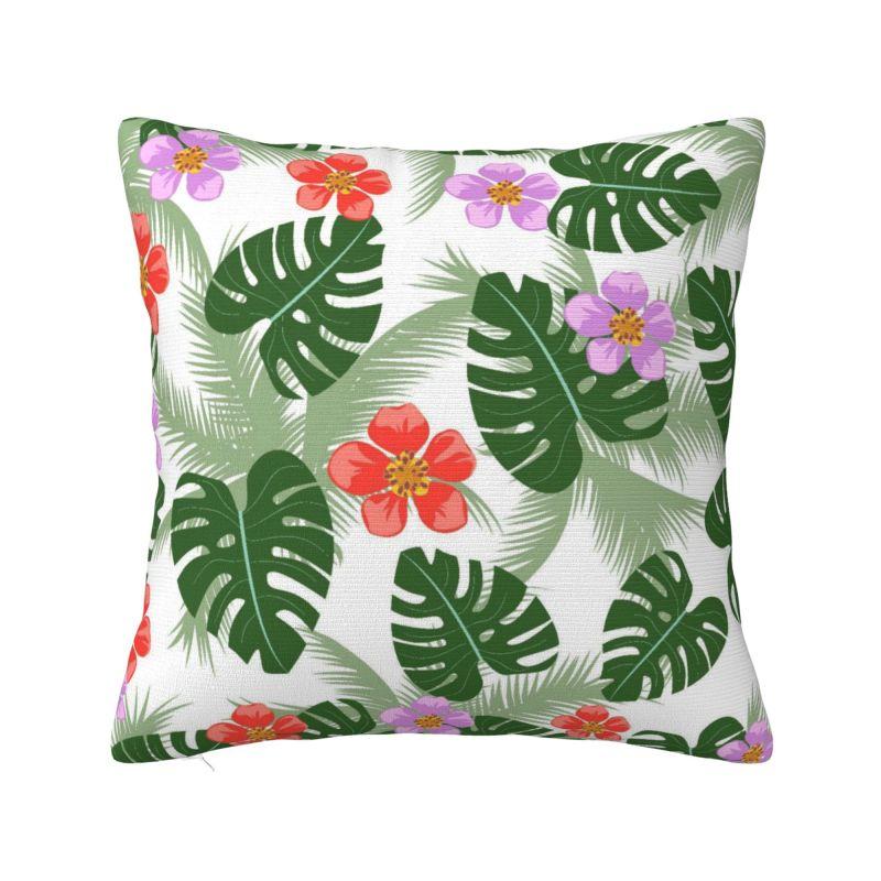 Hawaii Floral Tropical Flowers Leaves Cushion Cover x cm Polyester Throw Pillow Case Home Decoration Bedding Pillowcase