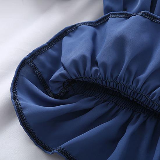 Summer Short Blouse Bubble Sleeve Chiffon Shirt Thin Section White Ruffles Shirt Top Female Short Sleeve Square Neck Puffy Sleeves Tops