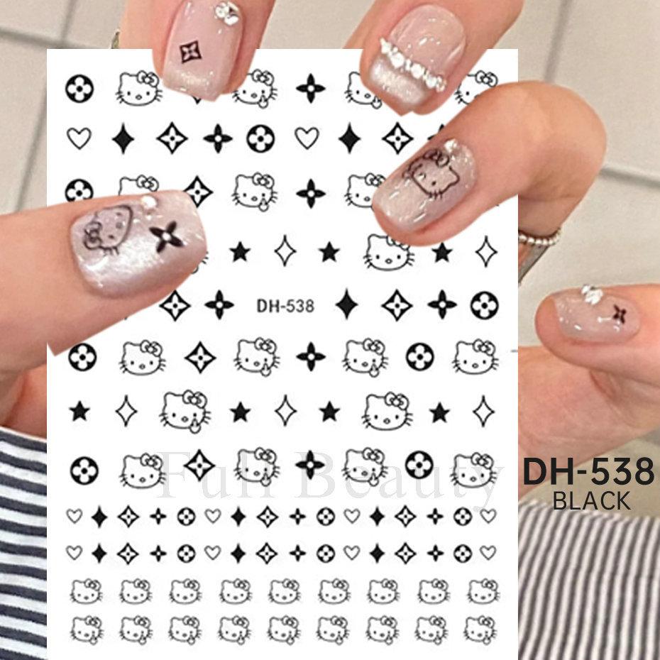 Nail Art Sticker, Little Spirit Snake, Moon, Mango, Gold And Silver, Black And White Snake Cartoon Nail Sticker.