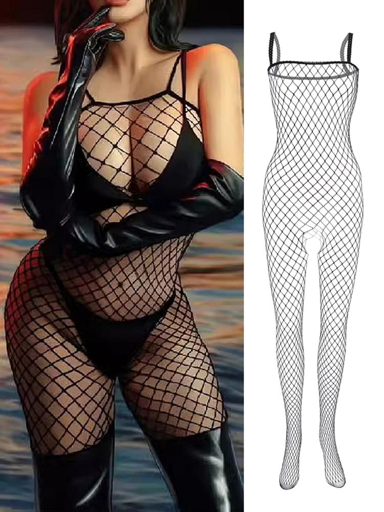 One Pieces Crotchless Bodysuit Sexy Open Bra Lingerie Women Fishnet Transparent Bodystocking For Sex Body Suits Erotic Costumes