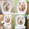 Cute Cartoon Cat Flower and Bird Combination Bathroom Toilet and Home Decoration Stickers