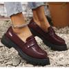 Fashion New Women's Casual Designer Platform Loafers Fashion Black Patent Leather Dress Shoes Comfortable Slip on Flat Shoe Plus Size 42