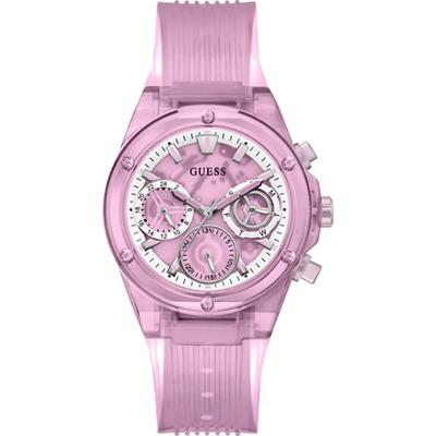 Athena Roze Hars Behuizing Siliconen Band Dames Kwarts Horloge GW0438L2
