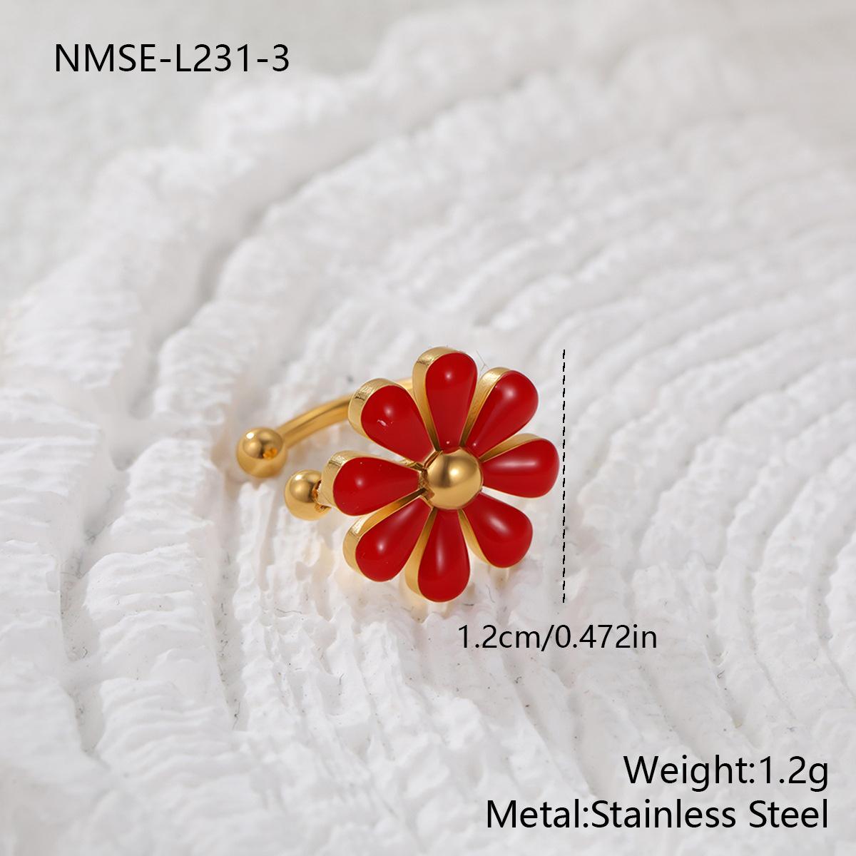 GEMCHIC Women s Titanium Steel Daisy Stud Earrings Set Tassel Ear Bone Buckle Fashion Minimalist Ear Jewelry