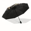 Dark Tree of Life: Skulls & Symbols Circular ArtworkUmbrella, Portable 3-Fold Compact Umbrella for Men & Women Gift