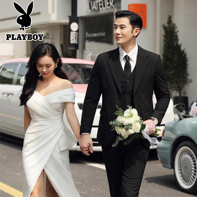 Мужской приталенный свадебный и деловой костюм-двойка PLAYBOY S