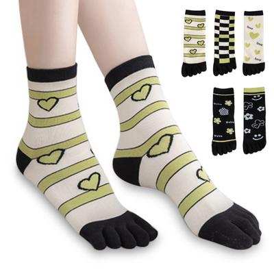 5 Toe Hard To Take 5 Toe Odor One Size Fits Medium Length of 5 Pairs In 5 [MgDa] Women's Socks, Off, Socks, Breathable, Resistant, Most, (Z