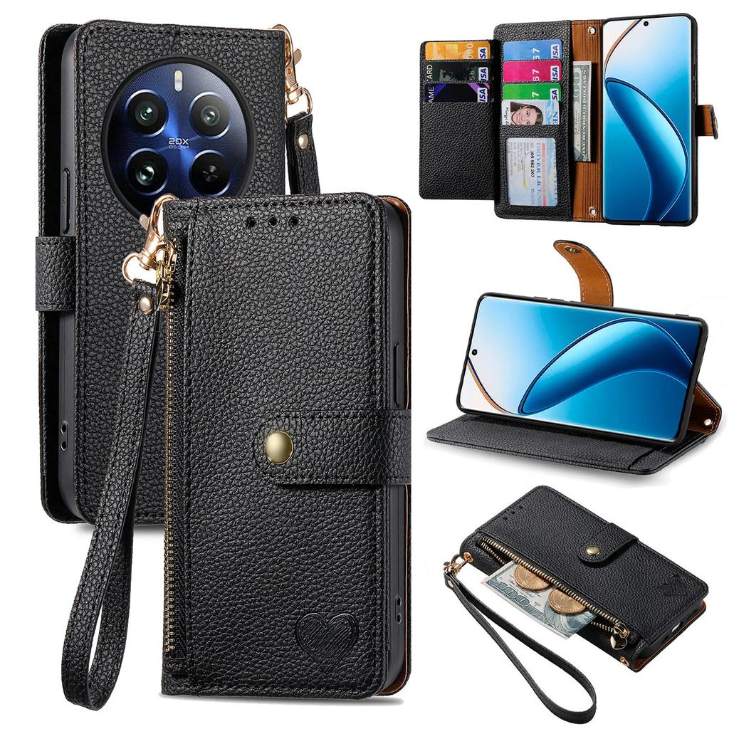 Pouzdro na telefon s popruhem na zápěstí a držákem na karty pro Xiaomi Redmi Note 14 13 12 K70 K70E K60 Pro Ultra 13T 12C Lite POCO M6 C65 X5
