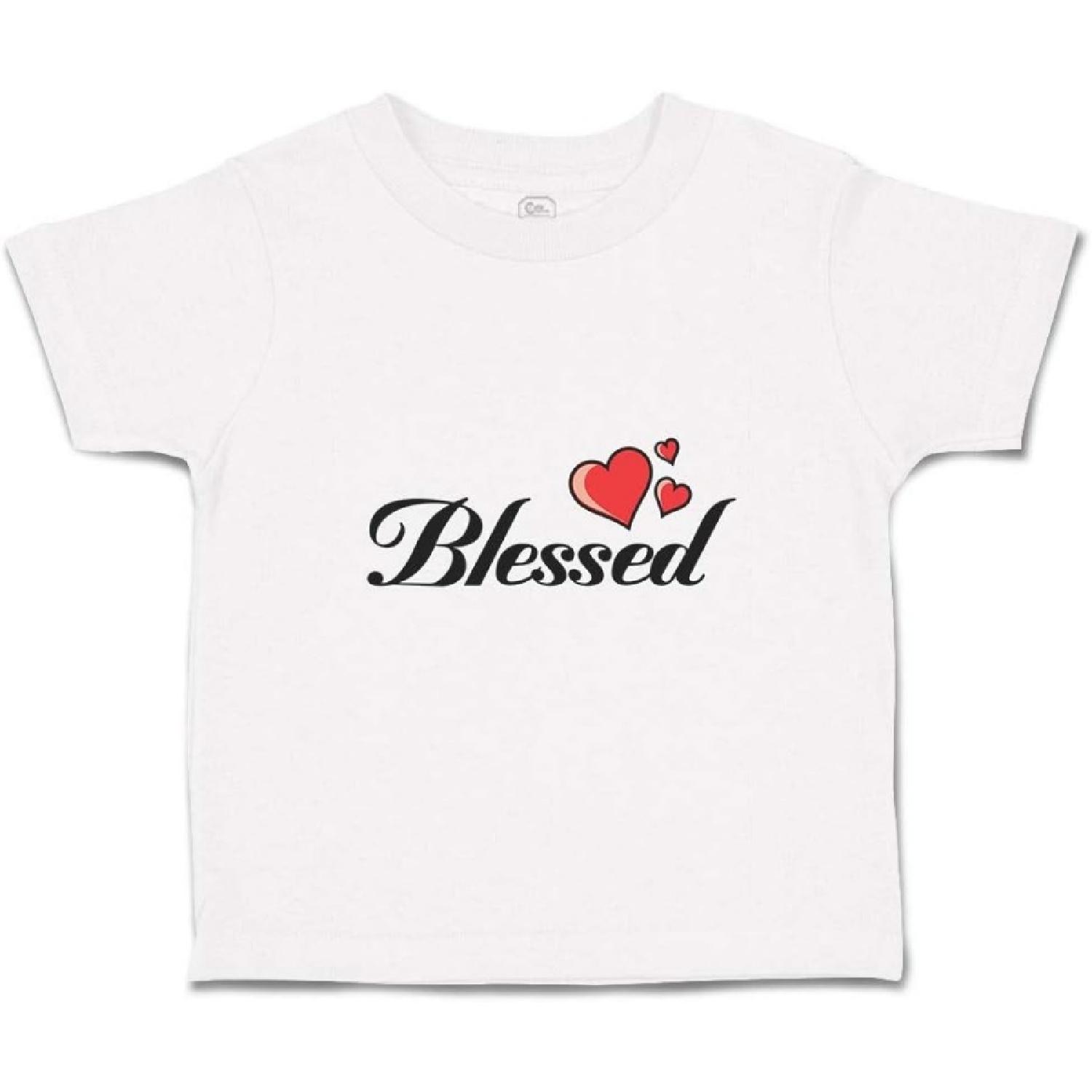 Cute Rascals Toddler T-Shirt Blessed with Heart Symbol Cotton Boy & Girl Clothes Funny Graphic Tee A White Design Only 2T XXXXXL белый