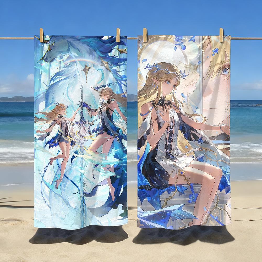 Fleurdelys Cartethyia Wuthering Waves Towel Sports Quick Dry Travel Camping Gear Sandproof Soft Light Large Beach Towel