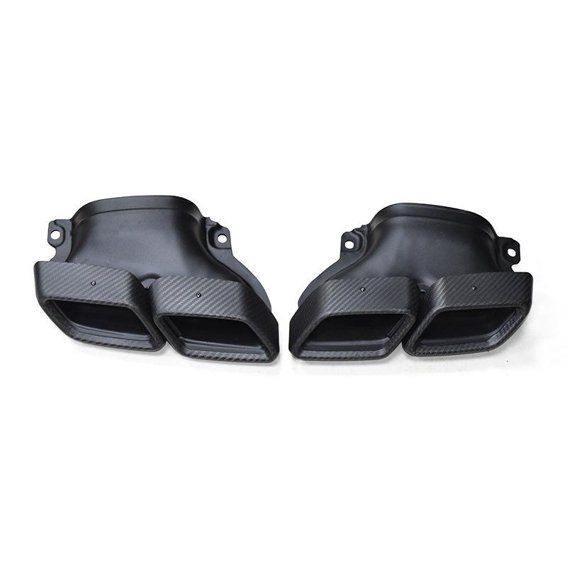 Mercedes-Benz C-Class W205 Quad Black Square Carbon Fiber Exhaust Tip