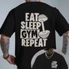 Black Cotton TShirt Dumbbell Graphic Casual Streetwear Mens Fitness Muscle Athletic Workout Everyday Cool Style - Men's Summe...