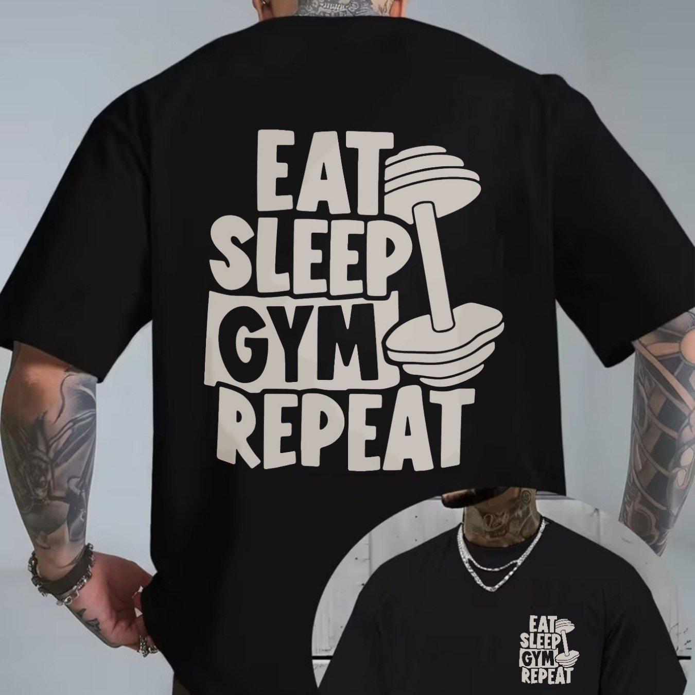 

Black Cotton TShirt Dumbbell Graphic Casual Streetwear Mens Fitness Muscle Athletic Workout Everyday Cool Style - Men s Summe... S разноцветный