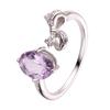 Niche Light Luxury Butterfly S925 Sterling Silver Natural Colored Treasure Ring, Women'S Senior Index Finger Ring, No Color Loss Jewelry