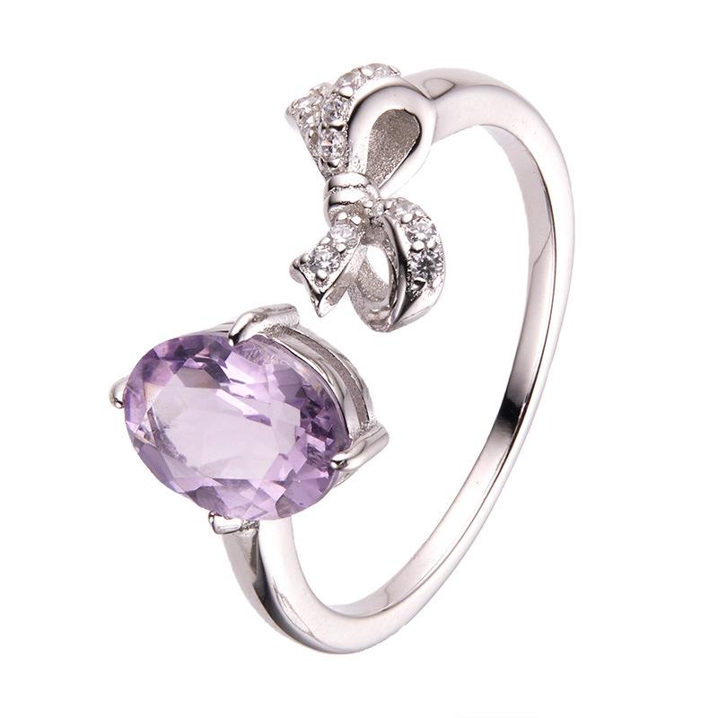 Niche Light Luxury Butterfly S925 Sterling Silver Natural Colored Treasure Ring, Women'S Senior Index Finger Ring, No Color Loss Jewelry