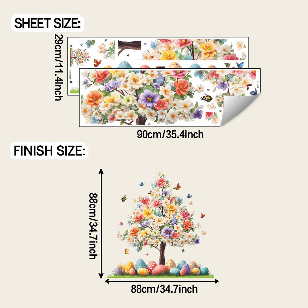 

Цветочные украшения, Елочные игрушки и Настенные наклейки в форме яиц для Детской комнаты в Гостиной.