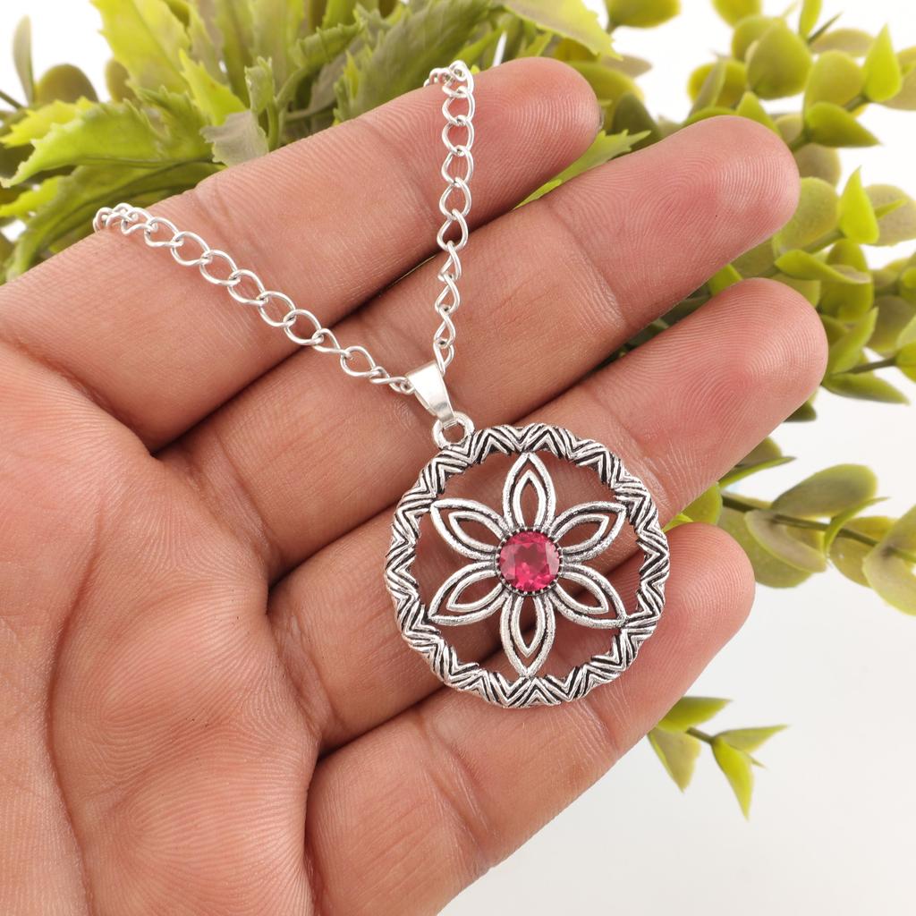 Pink Rubellite Gemstone Jewelry, 925 Solid Sterling Silver Pendant, Beautiful Silver Pendant, Handmade Healing Pendant For Women