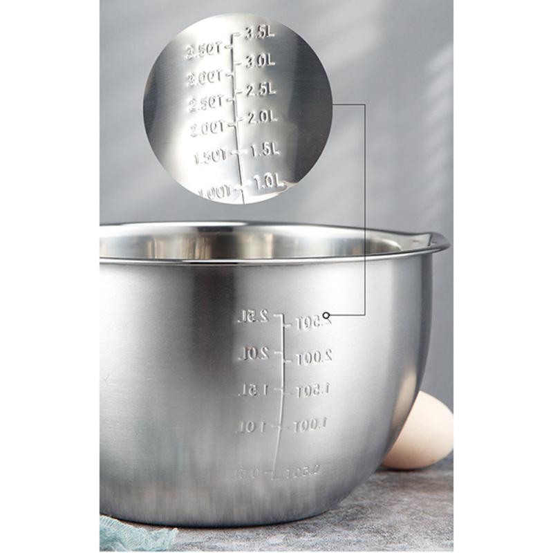 Stainless Steel Mixing Bowls Non Slip Whisking Bowls for Salad Cooking Baking