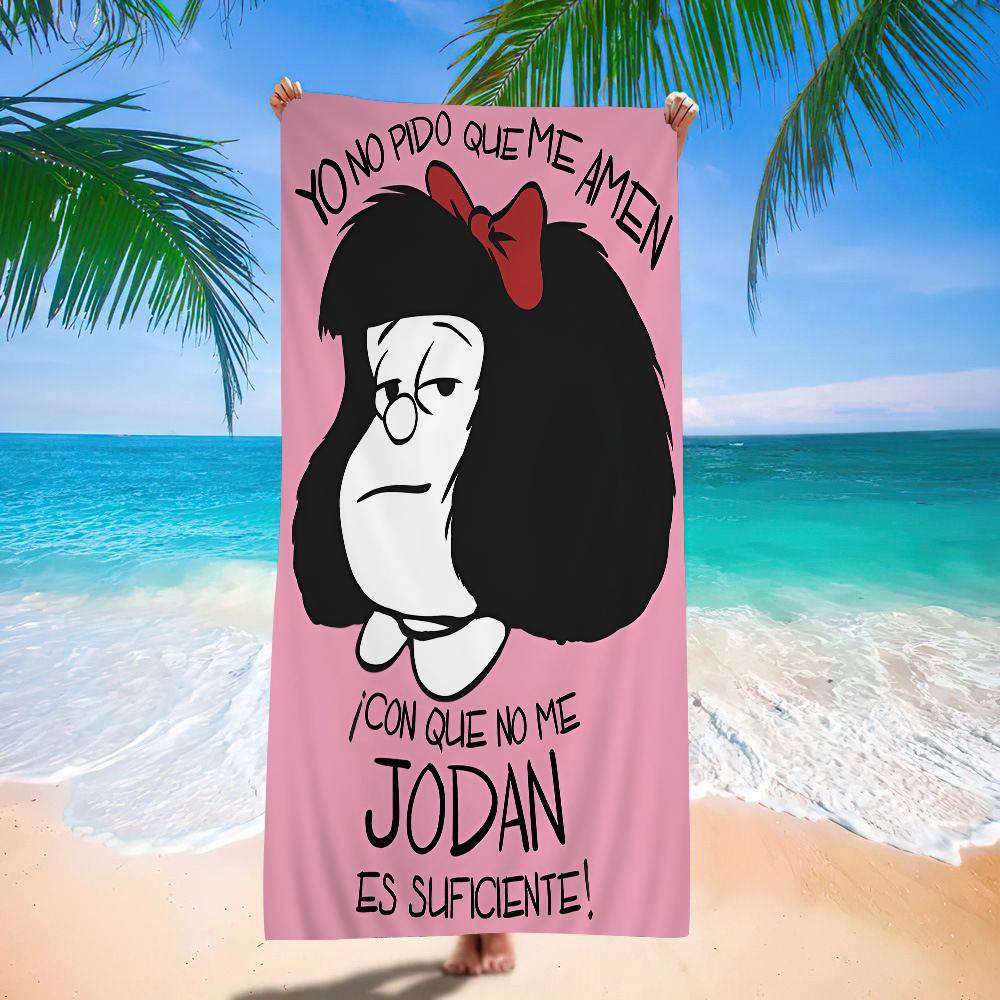 Cute Cartoon M-Mafalda Bath Towel Microfiber Soft Water Absorbing Breathable For Girl Kids Decorative Cartoon Beach Towel