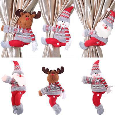 Neue Weihnachten Santa Claus Elch Windows Cartoon Puppe Vorhang Dekor Frohe Weihnachten Dekor Hause Weihnachten