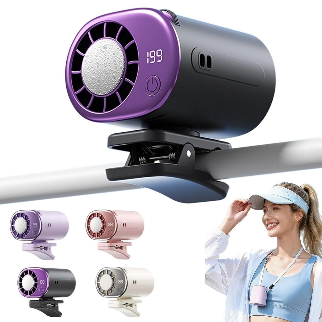 2026 Car Clip On Air Conditioner Fan with Led Display, Portable Mini Cooling System for Auto Vehicle, 360° Rotation, 199 Speeds