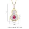 Fashionable Retro Color Treasure Necklace Gourd Pendant Inlaid With Zircon Emerald Collarbone Chain Women's Jewelry High-end