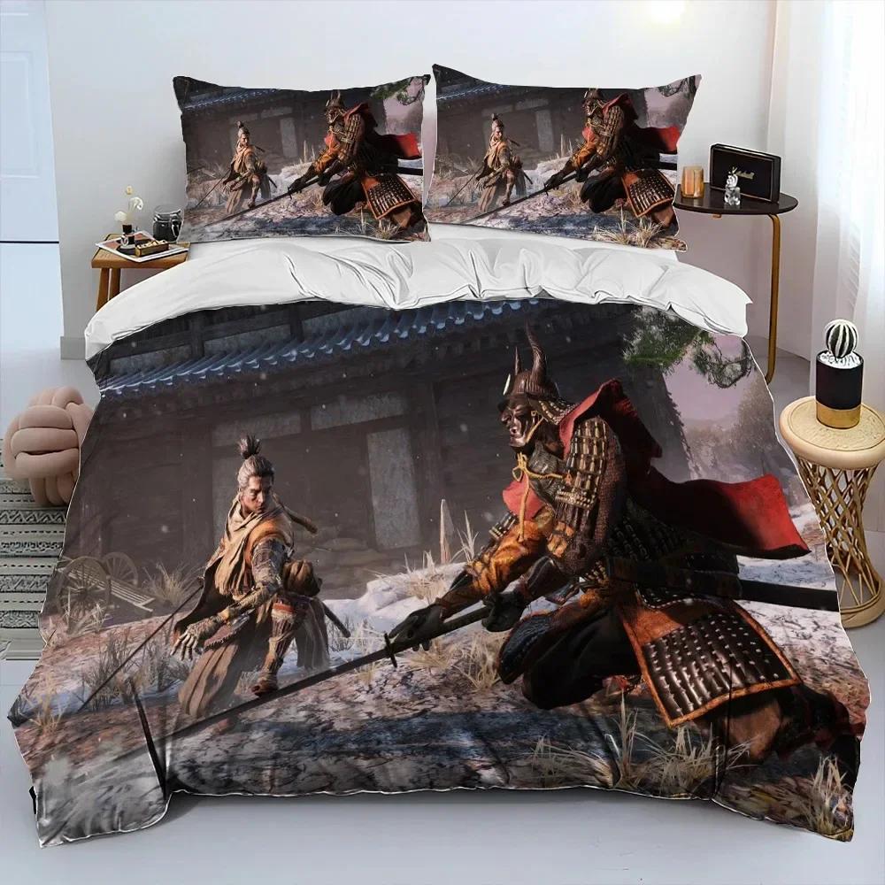3D Sekiroshadows Die Twice Game Comforter Bedding Set Printed Duvet Cover Pillowcase Single Double Queen Super King Size Sets