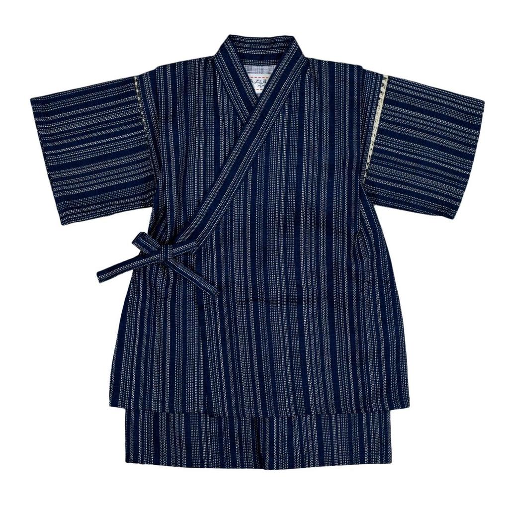 Jinbei Kids Boys Sashiko Print Cotton Fabric Made In Japan Size 130 Navy 100%
