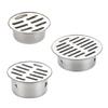 2pcs Modern Round Shower Floor Drain with Middle Drainages and Hair Trap Features Easy Maintenance and Easy Installion