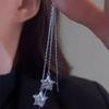 Super Fairy Zircon Five-star Earrings, Earrings, Personalized Fashion, Long Fringed Earrings, Light Luxury, High-end Temperament Earrings.