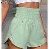 Women's Fashion Casual Solid Color Print High Waist Sport Shorts