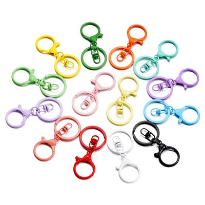 5Pcs/bag Colorful Keyring With Lobsters Clasps Keychain Pendants Hooks Connectors For DIY Jewelry Bag Crafts Making Findings