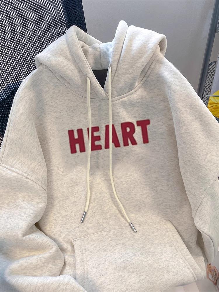 Imitation Cotton Blended Milk Silk Hoodie (Silver Fox Fleece) - Round Neck, Loose Sweatshirt, 320g/420g
