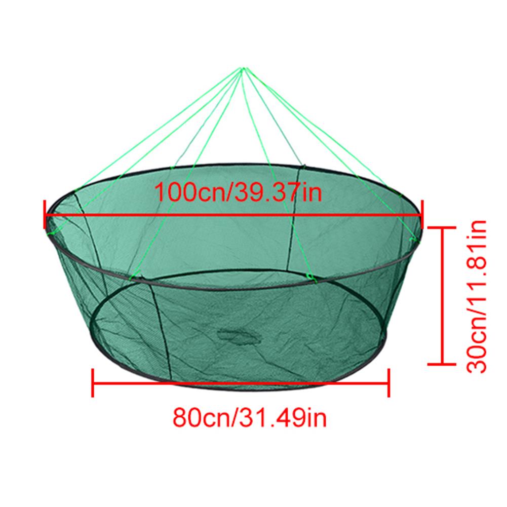 60/80cm Folding Drop Fishing Net Shrimp Catcher Tank Casting Network Fish Eels Trap Cage Prawn Bait Crab Netting Shrimp
